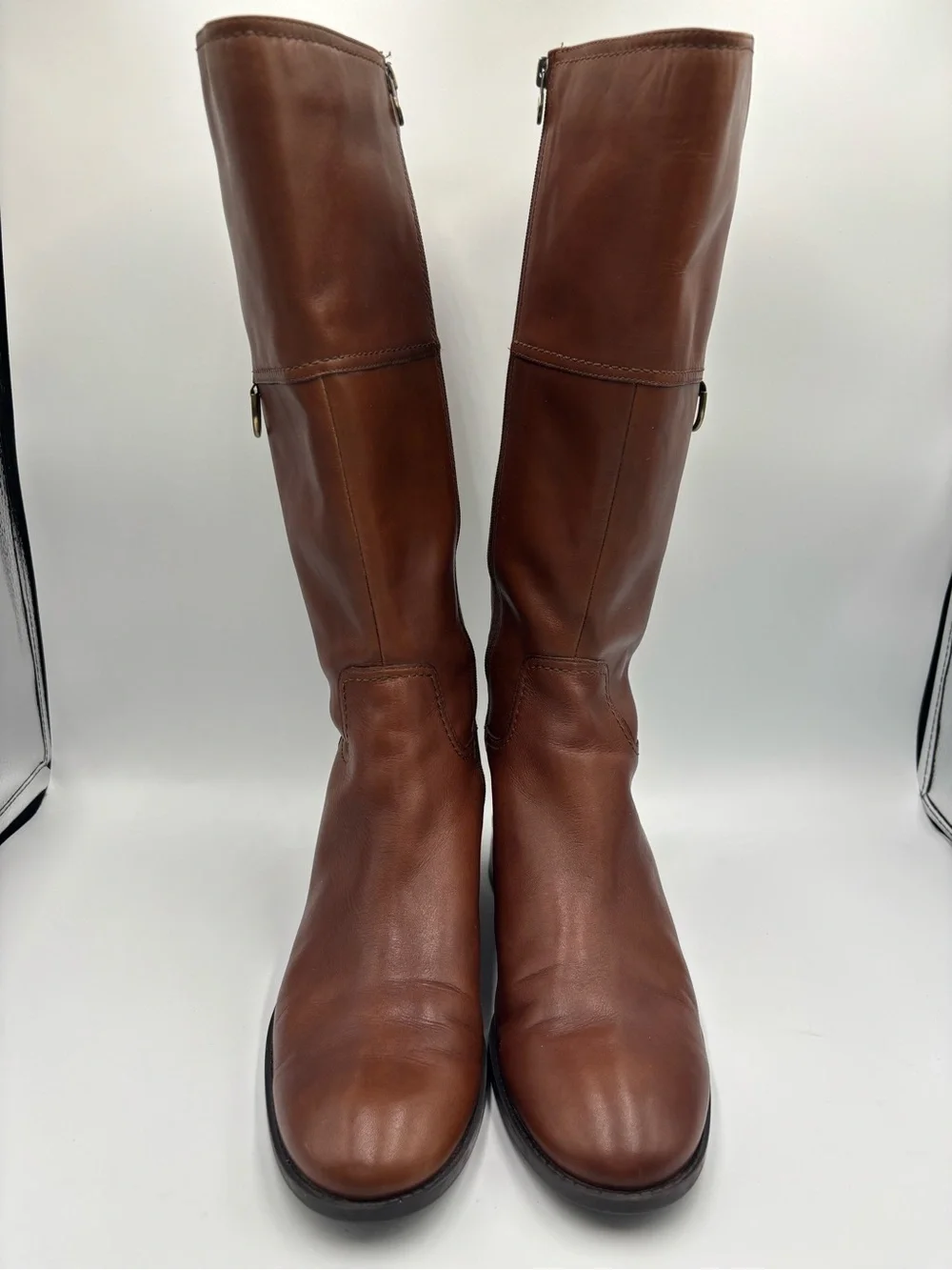 Vintage 90’s Etienne Aigner Riding Boot Sz 8.5 Cognac Leather Equestrian Preppy